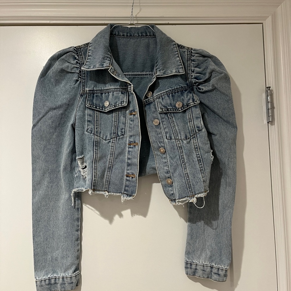 Women's Distressed Blue Denim Jacket